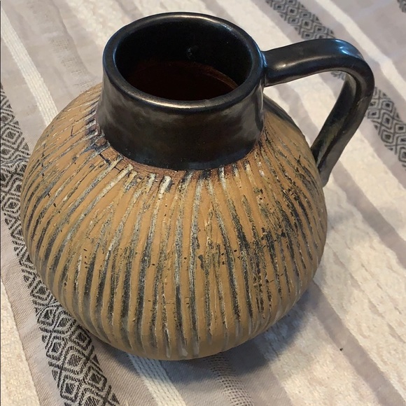 Metallic handle pitcher John pottery stripe jug - Picture 6 of 6